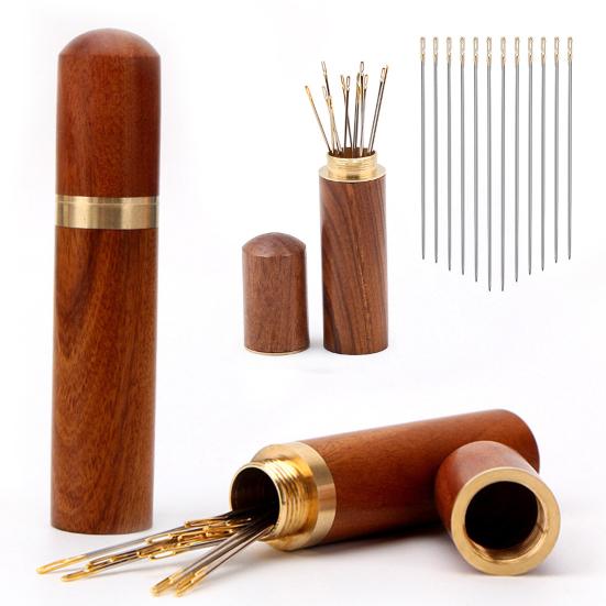 Hand Sewing Needles Large Eye Steel Needles with Storage Case Easy Threading Needles Gift for Elderly Sewing Lovers