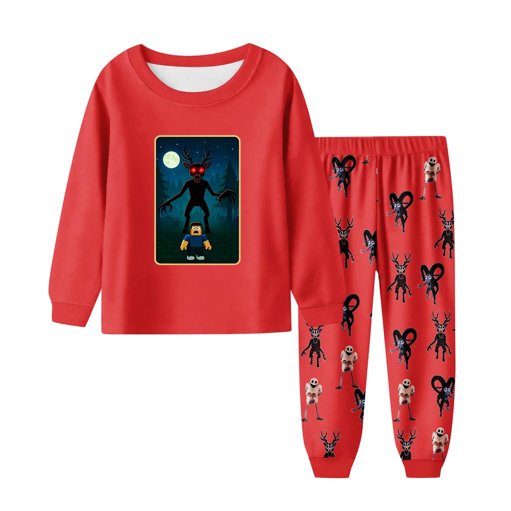 Dětský módní oblek Sukně Kulatý výstřih Top s dlouhým rukávem Kalhoty