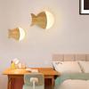 Nordic Wall Lamp Modern Simple for Boy Girl Children's Rooms Bedrooms Bedside Lamp Creative and Personalized Oak Fish LED Lights