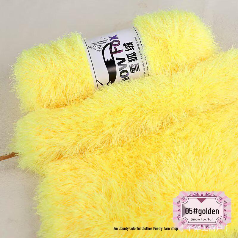Schneefuchs Flauschiges Garn: Langhaariges Nerz-Korallenfleece zum DIY-Stricken von Babyhüten und Schals
