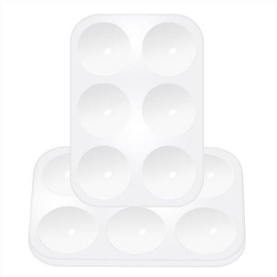 "Children's White Plastic Painting Palette: Plum-Shaped Acrylic & Watercolor Tray"
