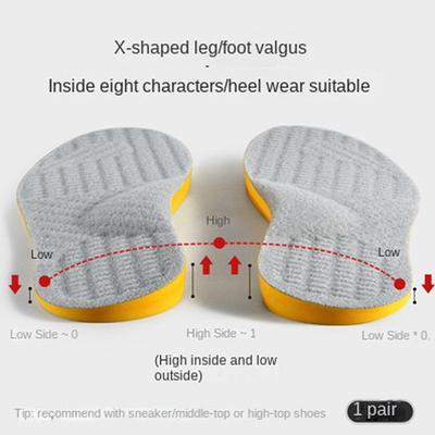 Size 32-45 Corrected Insole for Men and Women, with A Flat Arched Foot That Is Suitable for X-shaped Leg and Foot Inversion Insoles