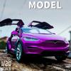 1/24 Tesla Model X SUV Alloy Car Model Diecast Metal Vehicles Car Model Simulation Sound and Light Collection Childrens Toy Gift