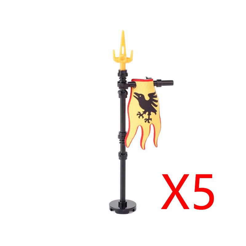 Military Building Blocks Solider Figures Medieval Crusaders Jerusalem Black Hawk Red Lion Knights Accessories Flags Vest MOC