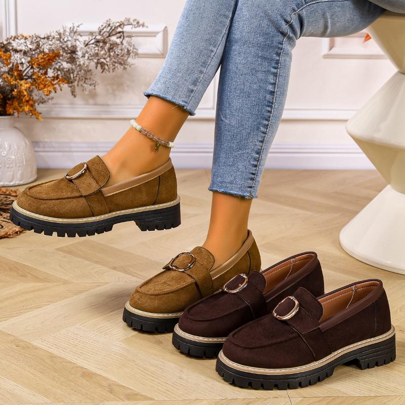 Damen Große Größe Wildleder Slip-On Loafer Freizeitschuhe