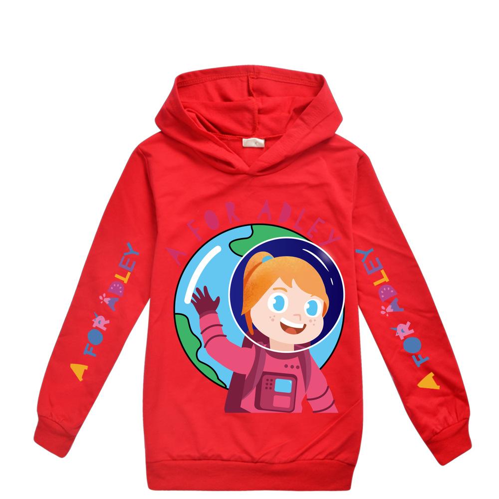 A for Adley Cartoon Casual Fashion Hooded Sweatshirt for Boys and Girls in Autumn and Winter, Warm Sports Hoodie