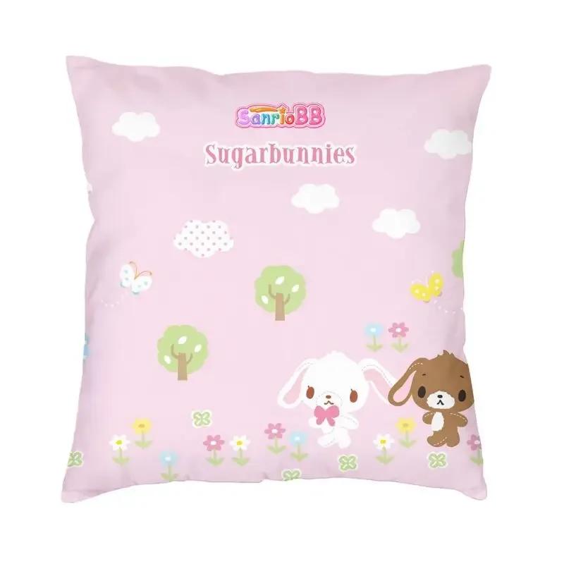 Kawaii Iepuraș Sugarbunnies Huse de Pernă Sofă Decorativă pentru Casă Anime Desene Animate Pătrată Husă Pernă Decorativă 45x45