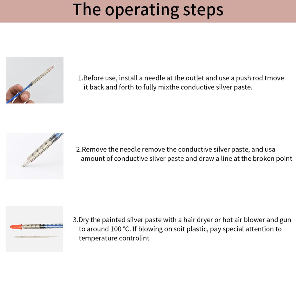 0.3ml Conductive Silvery Paint Pen for PCB Circuit Restoring Circuit Trace Conductive Adhesive Pen for Electronic Components DIY