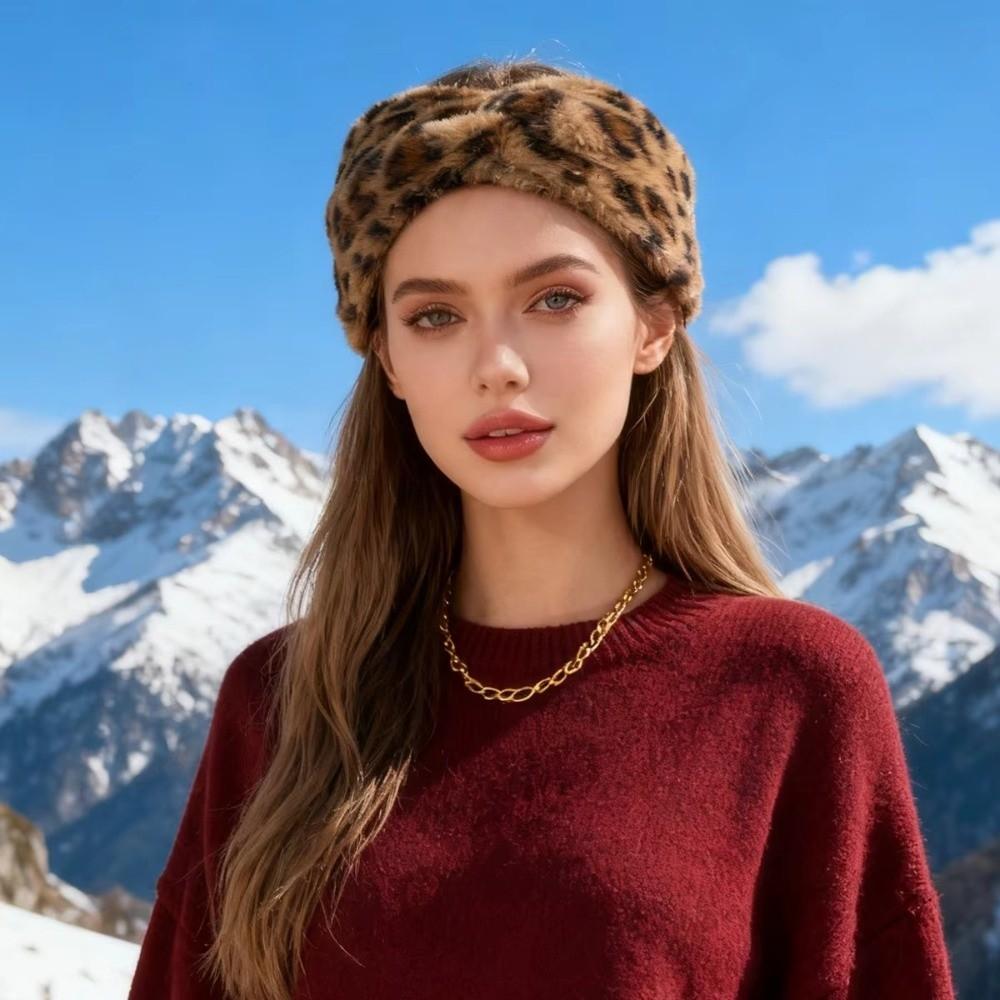 Wide Brim Elastic Headbands Leopard Print Warm Turban New Hair Accessories  Autumn Winter