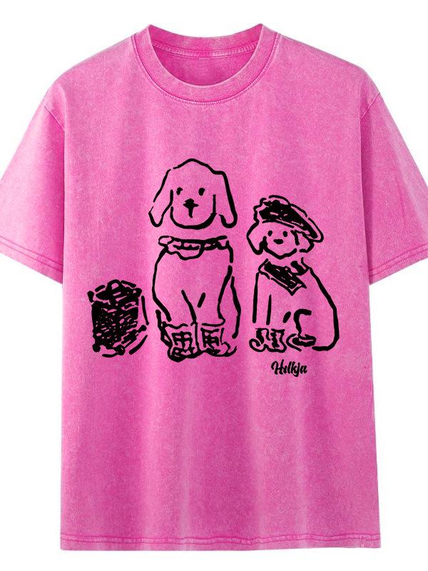 Unisex Vintage Gewaschenes Baumwoll-Kurzarm-T-Shirt - Trendiger Europäischer und Amerikanischer Lockerer Schnitt