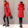 Women's Autumn Winter Fashion Casual Cotton Jacket Fur Collar Warm Thick Overcoat Slimming Long Hooded Parka Coats