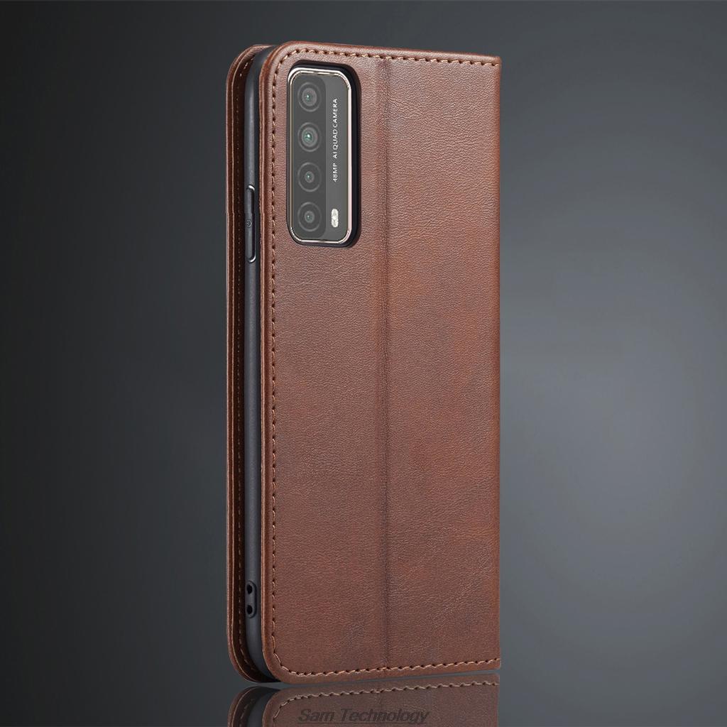 Magnetic Attraction Leather Case for Huawei Y7A / P Smart 2021 Holster Flip Cover Case Wallet Phone Bags Fundas Coque