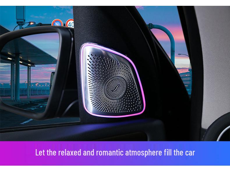 Compatible with Mercedes-Benz 2020 GLE Berlin: A-Pillar Luminous Tweeter Cover with 64-Color Ambient Light