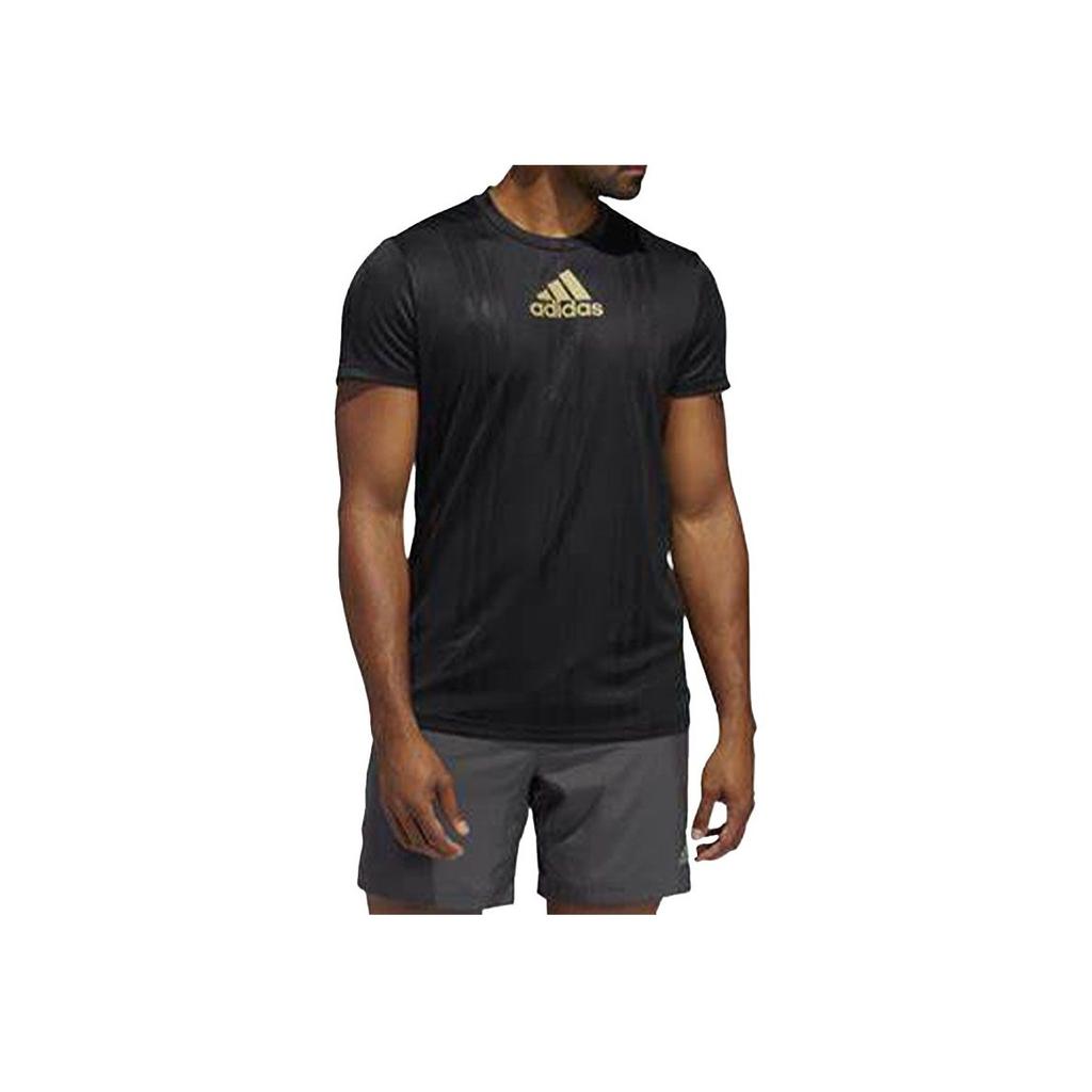 Adidas Round Neck Sports Breathable Short Sleeve T-Shirt Men Tops Black FK3553