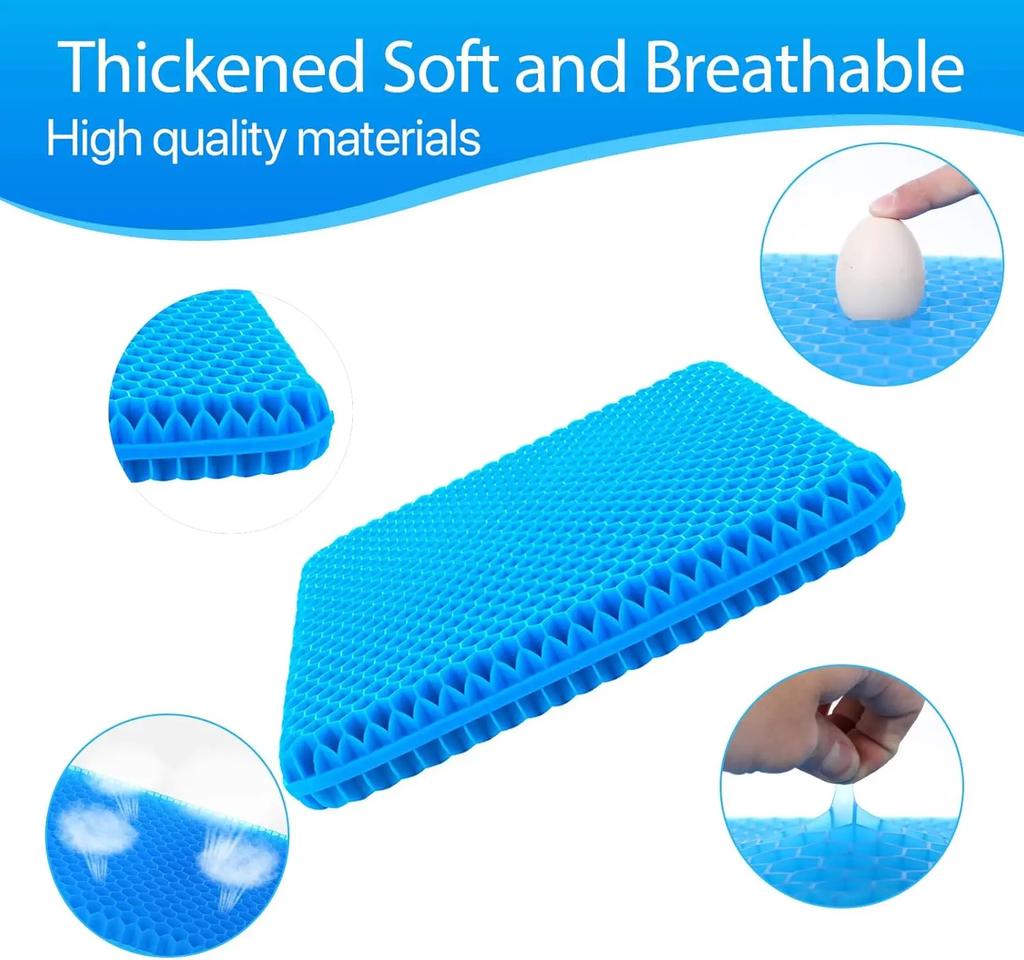Wheelchair soft gel seat cushion, gel seat cushion, breathable gel car seat cushion, office chair gel seat cushion