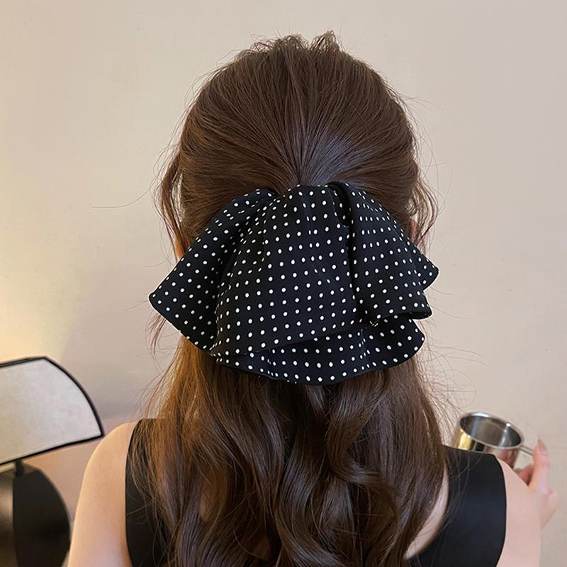 Punkte Schleife Clip Modischer Hinterkopf Dutt Pferdeschwanz Clip Haarschmuck