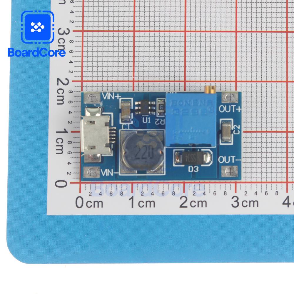 1-10pcs MT3608 Boost Converter 2A DC-DC Adjustable Boost Module Step Up Module with MICRO USB 2V-24V To 5V 9V 12V 28V