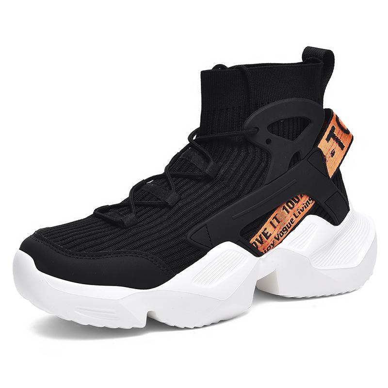 New High-Top Men Sneakers Fashion Damping Tennis Shoes Breathable Brand Men'S Running Shoes Light Hick-Soled Men'S Shoes