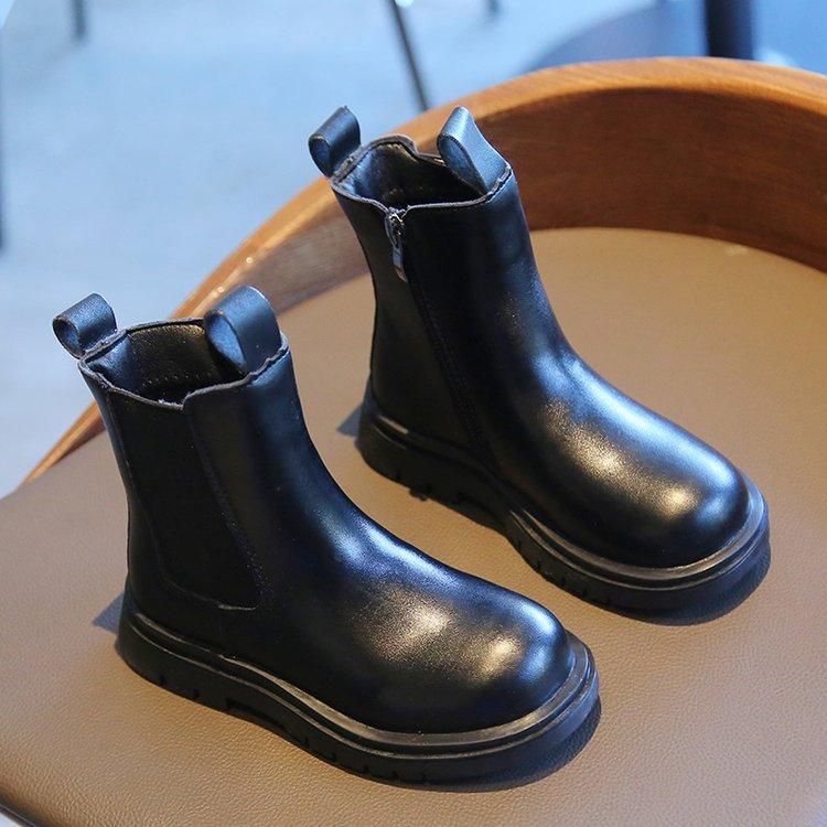 

Корейские повседневные короткие сапоги принцессы из бархата для девочек 32 чёрный