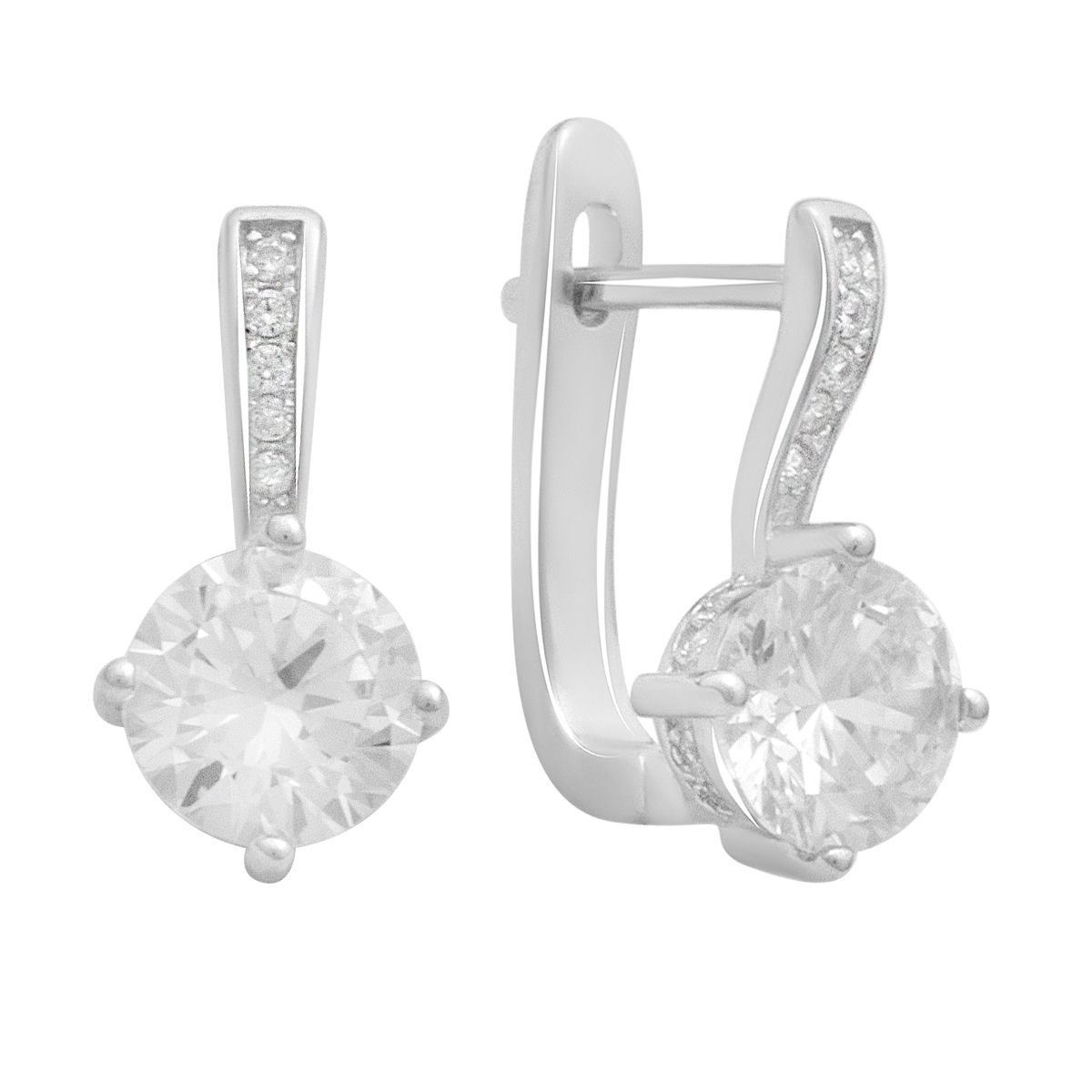 

Срібні сережки з фіанітами (2186717) білий