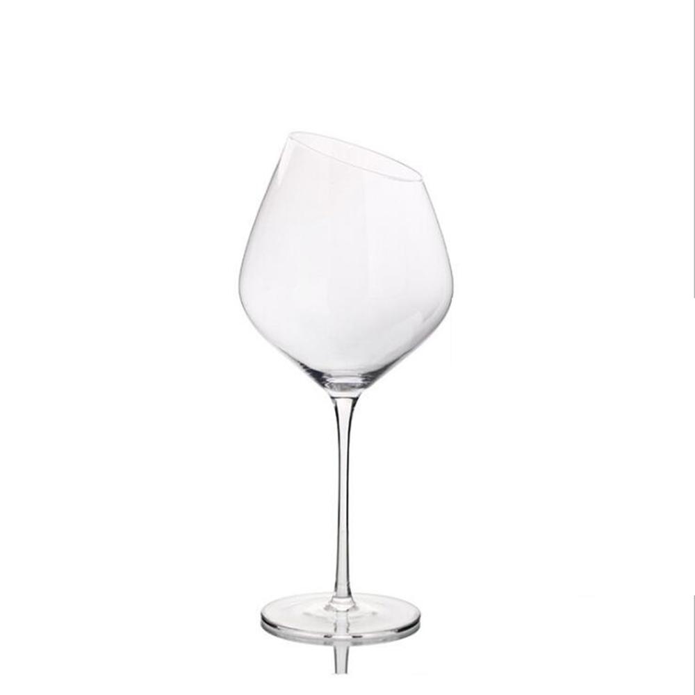 Creative Oblique Mouth Red Wine Glass Crystal Goblet Glass Cup Wedding Bordeaux Burgundy Champagne Cup Bar Family Gift
