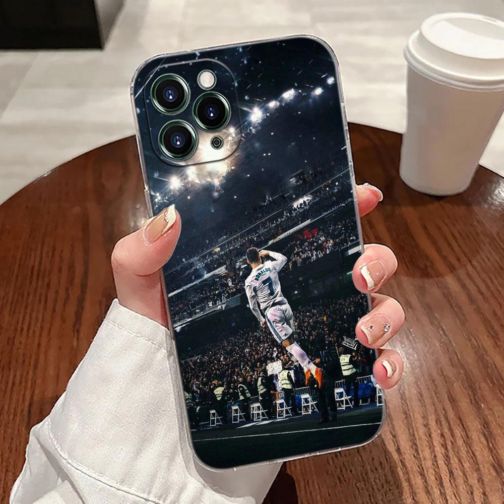 C-R-7 Dark Football Transparent Case For Apple iPhone 18 17 16 15 14 13 12 11 Pro Max 16 Plus 16E 17Air 17Pro Phone Cover Silicone