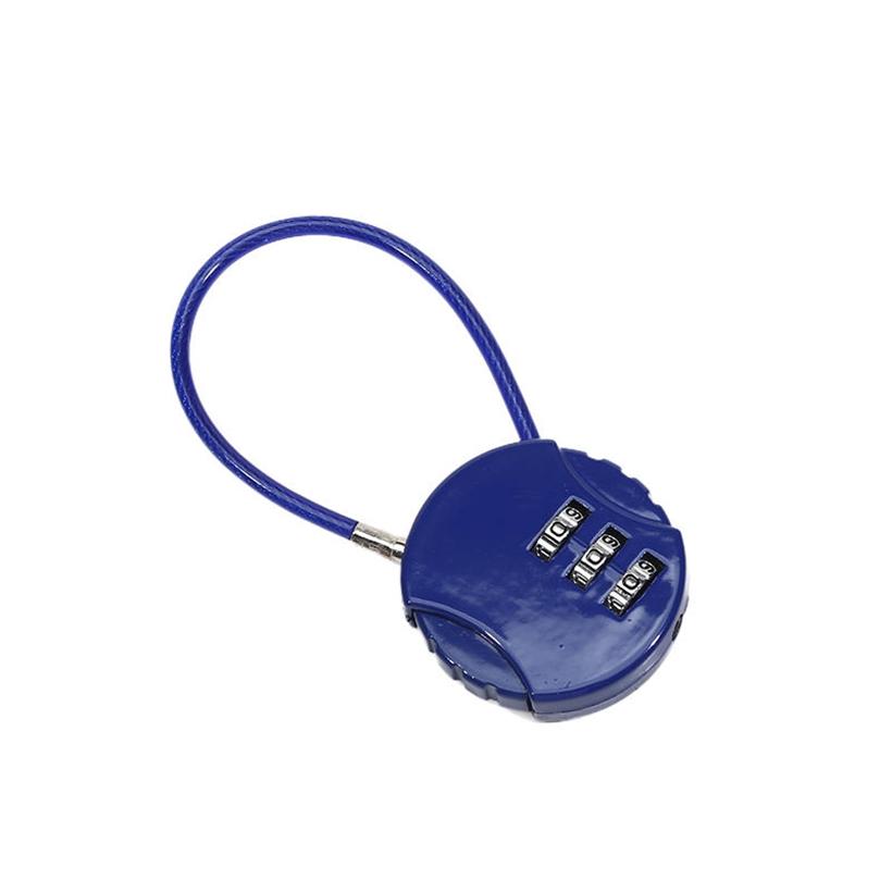 3-Digit Cable Luggage Locks Multifunctional Re-Settable Combination Padlocks Backpack Suitcase Code Locks for School Office