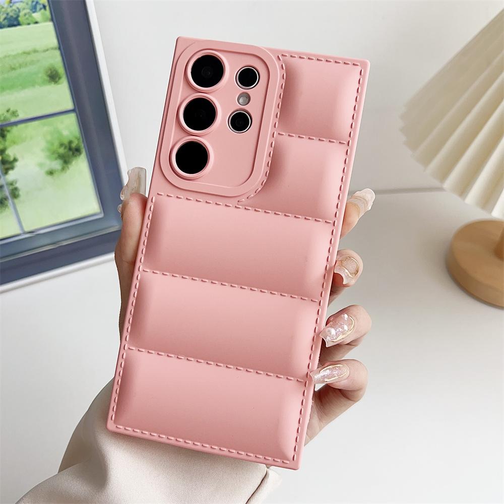Miękkie etui puchowe na Samsunga Galaxy S23 S24 Ultra S22 S21 FE S20 A50 A51 A52 A53 A54 A55 A32 Note 20 Ultra Etui w kolorze cukierkowym