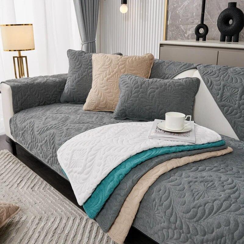 Non-Slip Sofa Cover Cover Chenille Embroidered Cushion Back Towel Cover Nordic Simple Sofa Cushion Four Seasons Universal Cloth