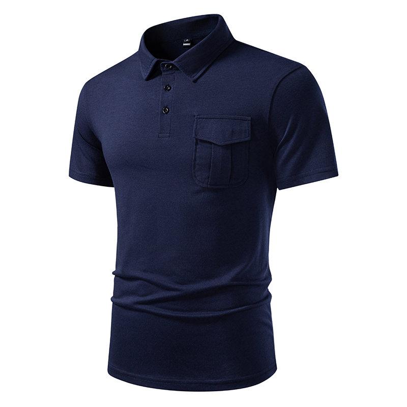 Man Pocket Designer Polo Shirt Summer Tops Short Sleeve Solid Color Golf Camisa Streetwear Masculina Mens Tee Shirt Homme