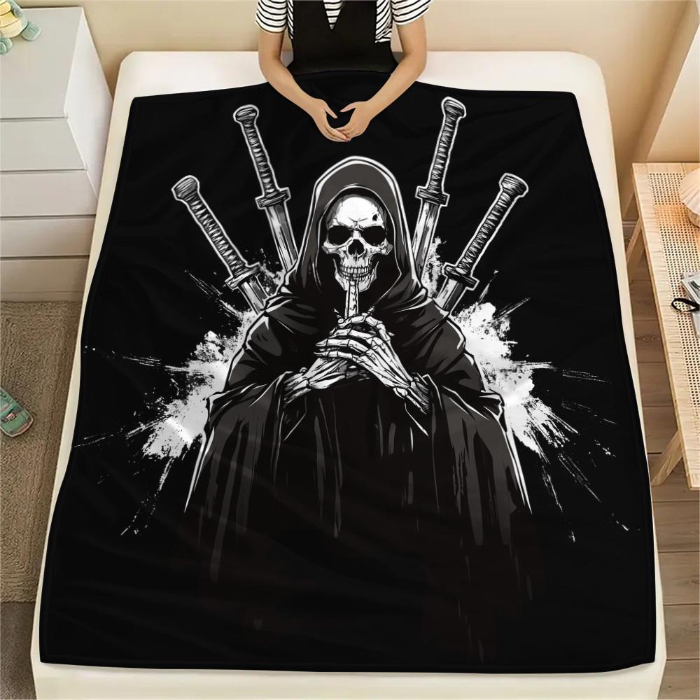 Japanese Warriors  Print Flannel Blanket, High quality Comfortable for All Seasons, Home Decor, Warmth and Comfort