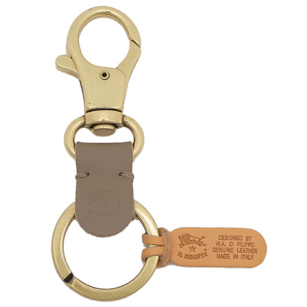 IL BISONTE Key Ring, Greige, for Men and Women, SKH016 PG0001 GY103 [Used]