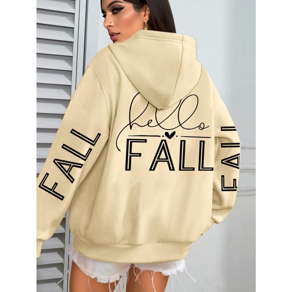 Fall Love Art Word Design Printed Women's Hoodie Hip Hop Clothes Autumn Loose All-match Women's Street Wear