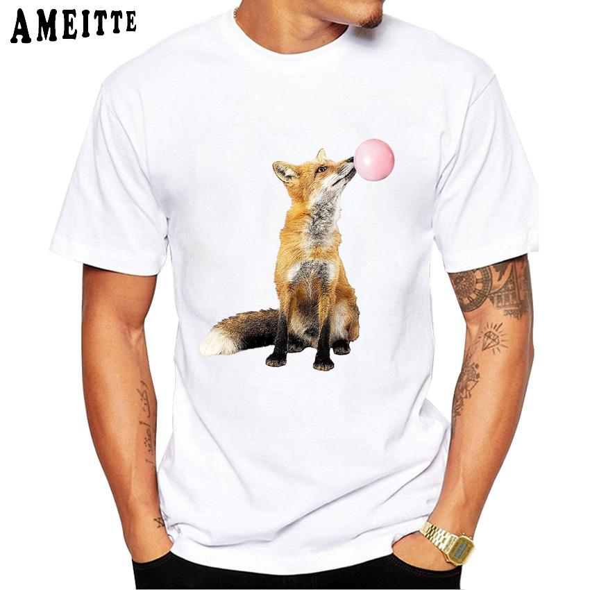 Summer Fashion Men Short Sleeve Funny With Bubble Gum Blowing Bubble Photographic Print T 4XL