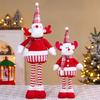 Knitted Style Christmas Telescopic Doll Standing Posture Snowman Elk Decoration  Window Decoration