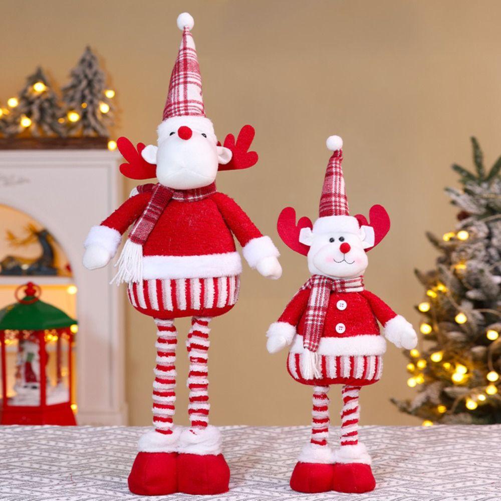 Knitted Style Christmas Telescopic Doll Standing Posture Snowman Elk Decoration Window Decoration