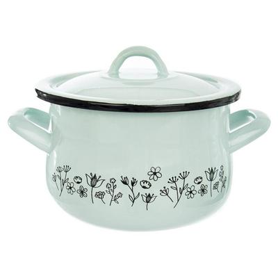 LOUKA Blue Enameled Pot with Lid, 16 Cm, 2.3 L