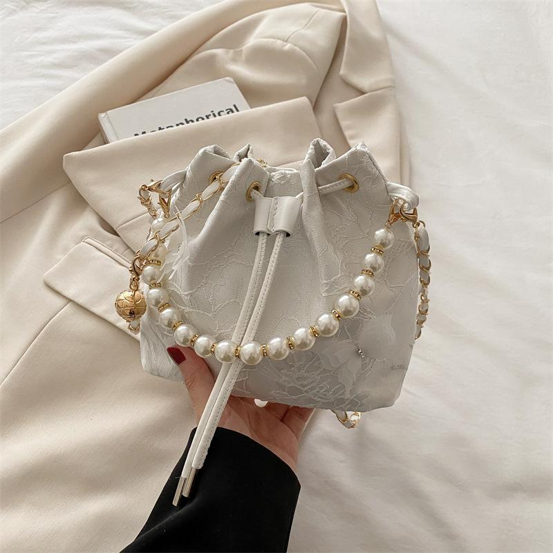 Сумка-ведро новый ципао стиль жемчуг портативная маленькая сумка женская высококачественная сумка-мессенджер
