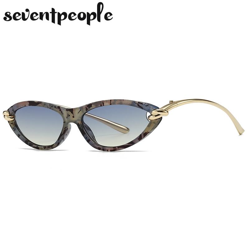 

Small Frame Sexy Cat Eye Sunglasses Women Luxury Brand Vintage Y2K Punk Metal Sun Glasses Trendy Cateye Shades For Ladies