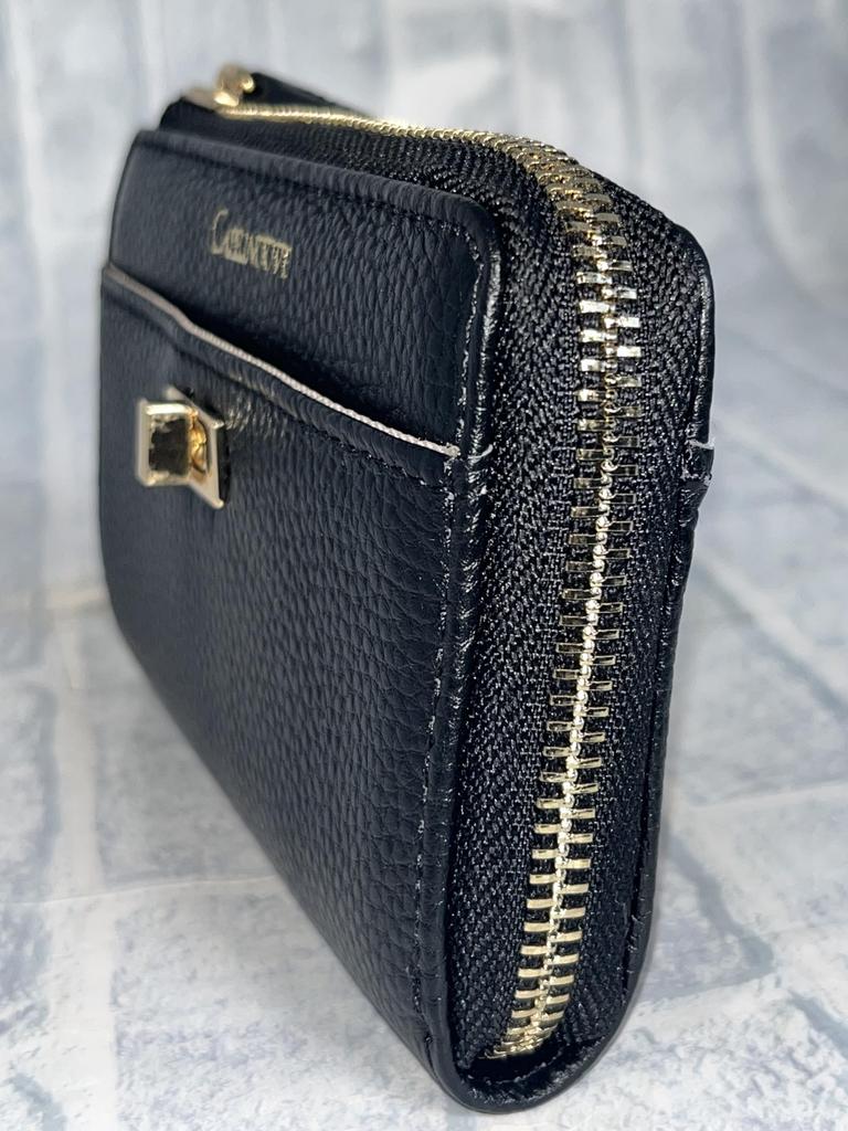 Rebecca Compact Wallet, L-Shaped Zipper, Italian Leather, Genuine Cowhide Leather, Women's, CP-40CW078, Cowhide Leather, L-Shaped Zipper Wallet