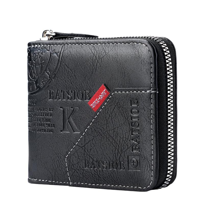 Men's Wallet, 20% Off Retro Zipper Short Multi-card Multi-function Clip Casual Bag