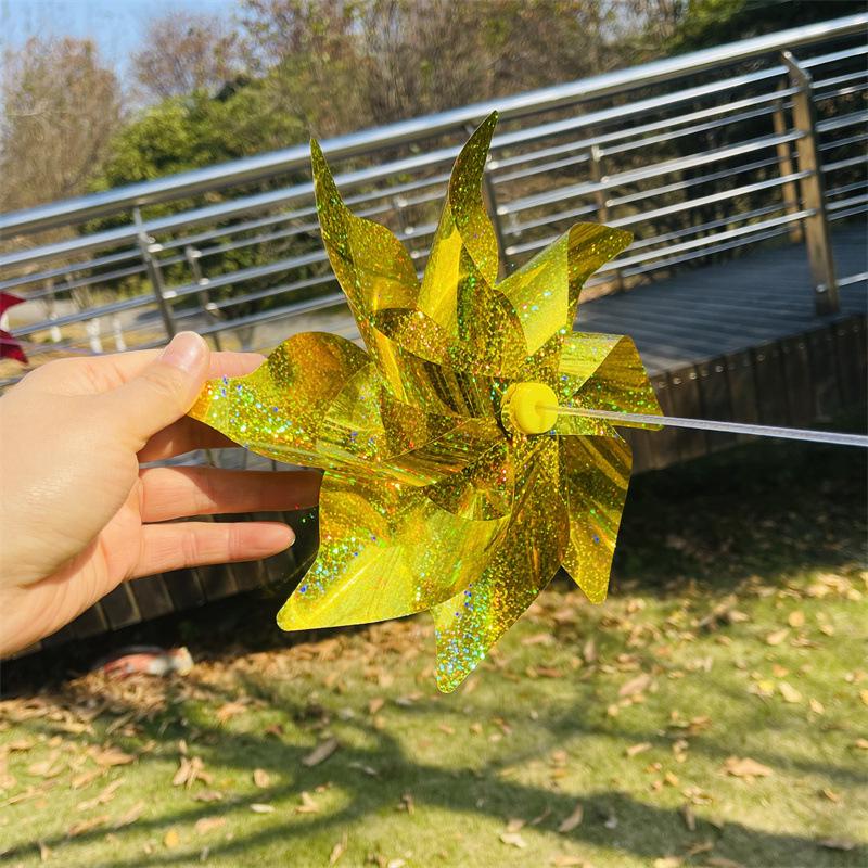 Eight-Leaf Laser Color-Changing Windmill String with Steel Wire Rope for Outdoor Hanging Decoration in Scenic Spots and Shopping Malls