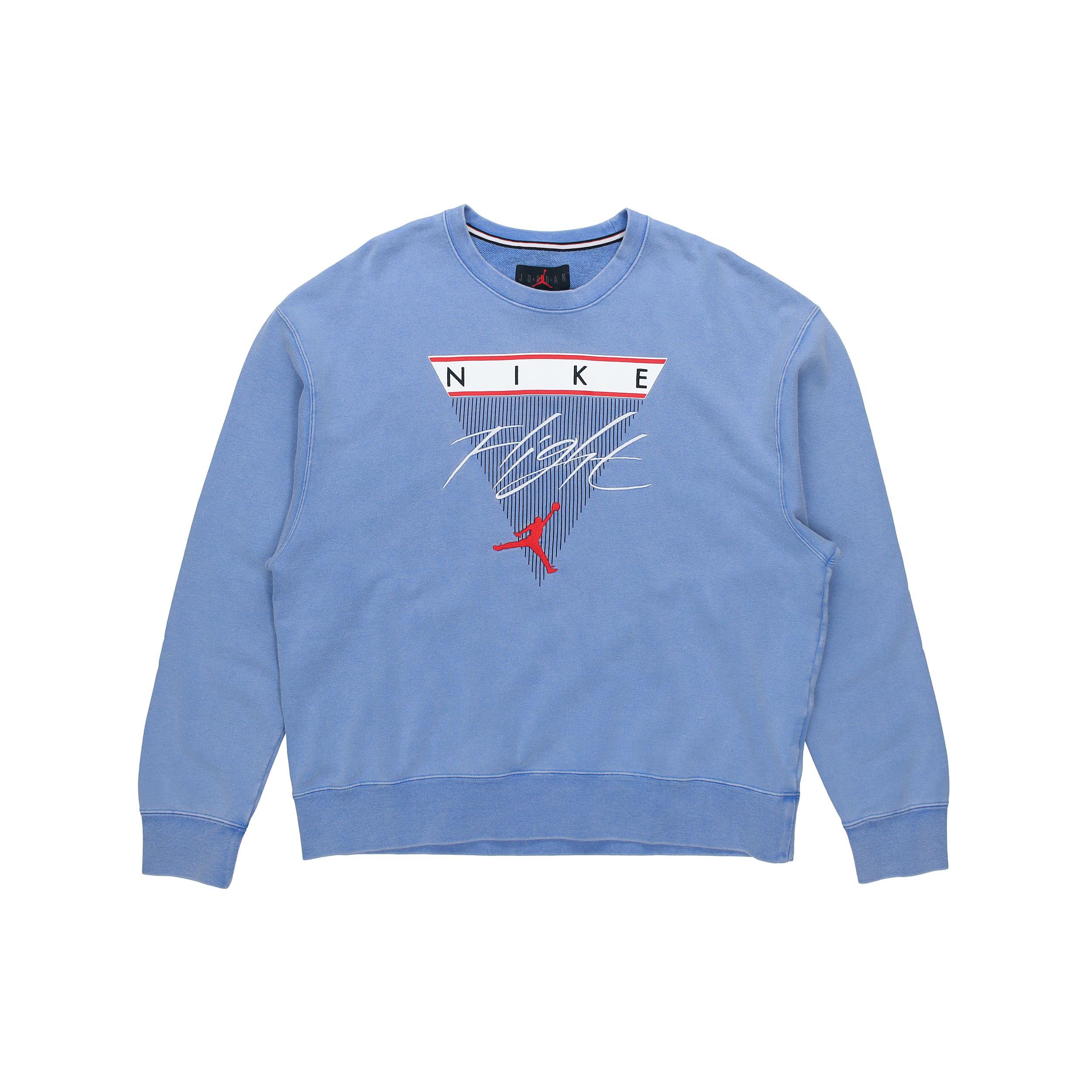 Jordan Flight Sweatshirts Men s Signal Blue Crew Neck Moderate Regular CZ6096-403 L