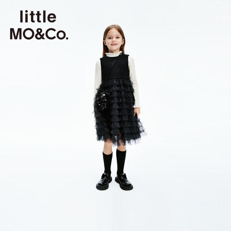 Little MO&Co. Girls Tweed Mesh Sleeveless Dress 130
