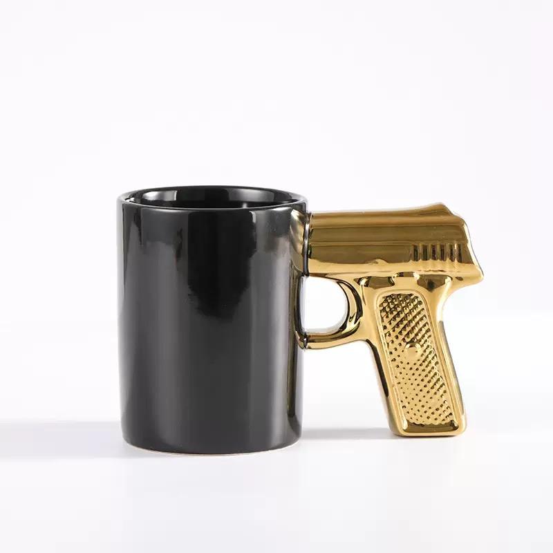 ceramic gun mug cup pistol gun handle mug cup sheriff mug