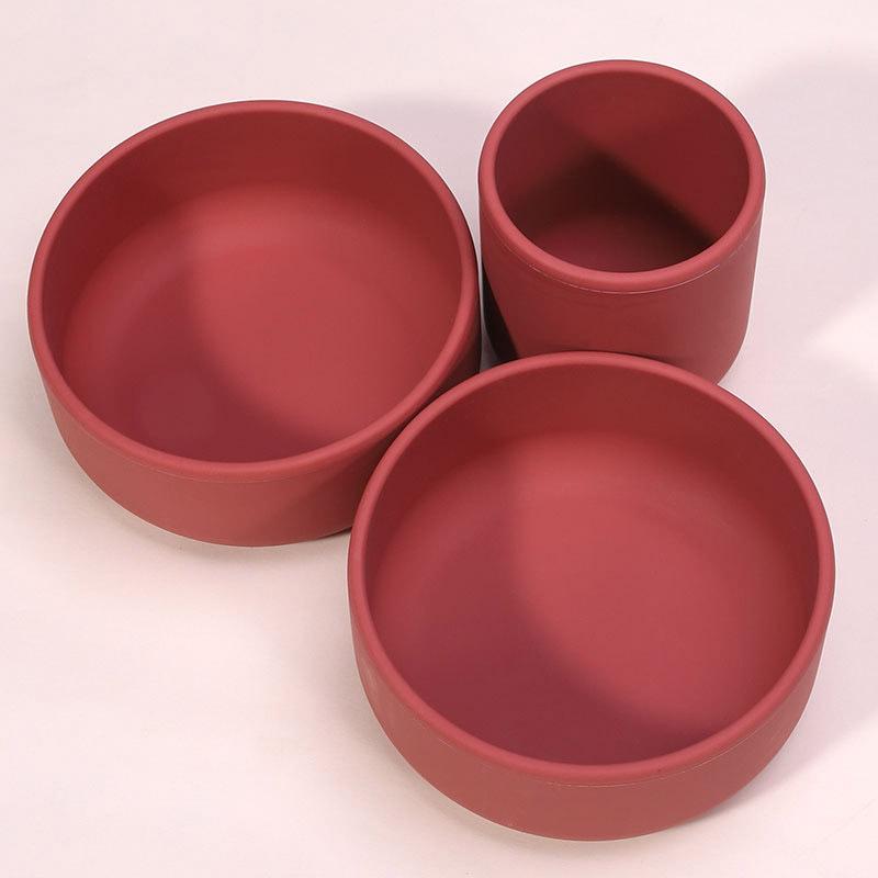 

Детская силиконовая тарелка, миска для детского питания, силиконовая мягкая ложка, детская чашка, набор посуды. красный
