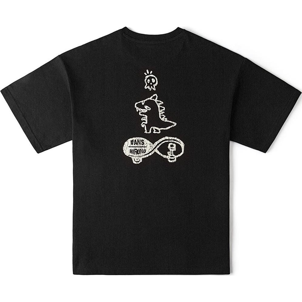 Vans X Hirono Logo Fashion Round Neck Short Sleeve T-Shirt Unisex T-Shirts Black VN000K9UBLK
