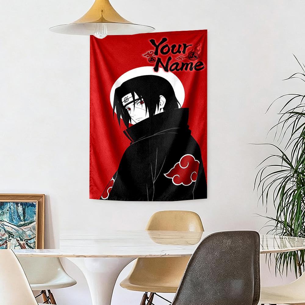 Naruto Character Customize Your Name Tapestry Customizable Wall Tapestry Smooth Polyester Suitable for Studio Apartment Multi-purpose for All Occasion