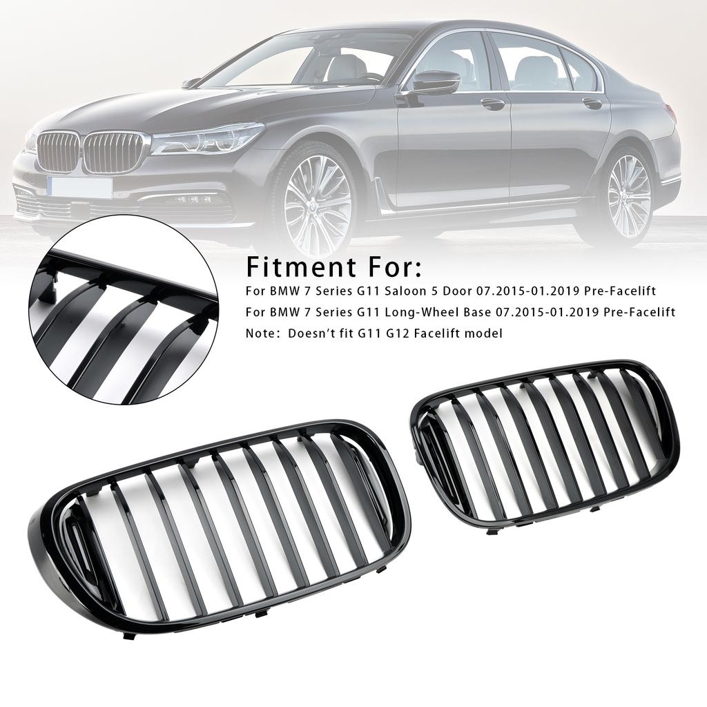 Gloss Black Front Kidney Grille Fit BMW 7-Series G11 G12 740i 750i 2016-2018