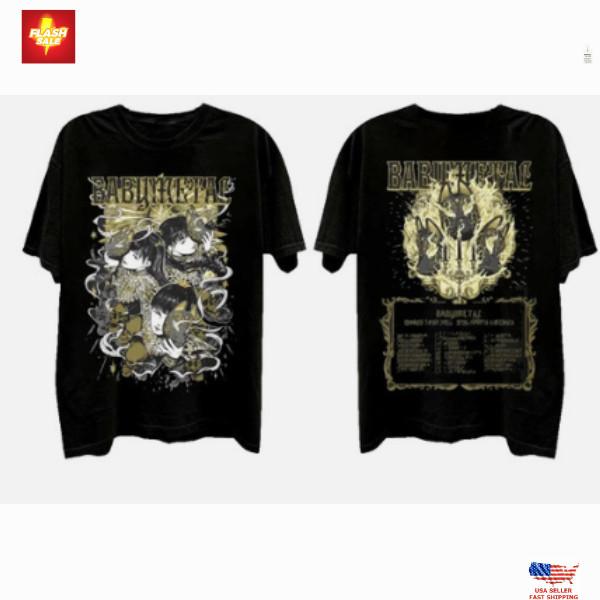 Новая футболка Babymetal World Tour 2025-2026 North American With Tour Dates S-5XL Унисекс XL